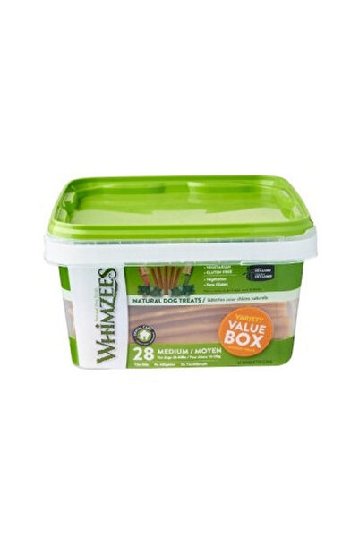 Whimzees صندوق مكافآت الكلاب متوسطة الحجم - 28 قطعة