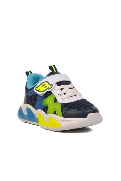 WALKWAY Navy Blue Velcro Lightweight Unisex Children's Sports Shoes 1884 P