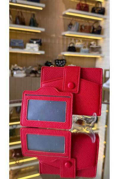 KRISTE BELL محفظة بطاقة الهوية الخاصة المستوردة باللون الأحمر