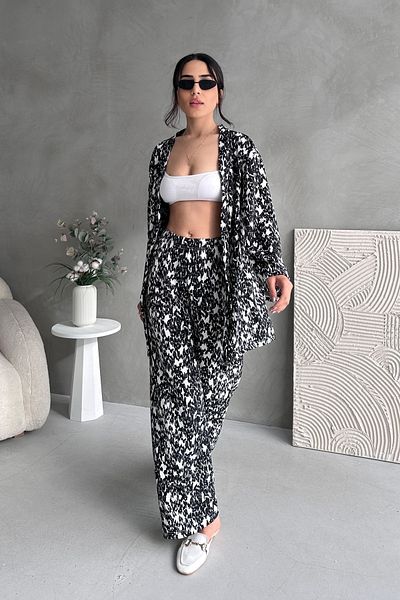 EYLANA Patterned Burumluk Kimono Set