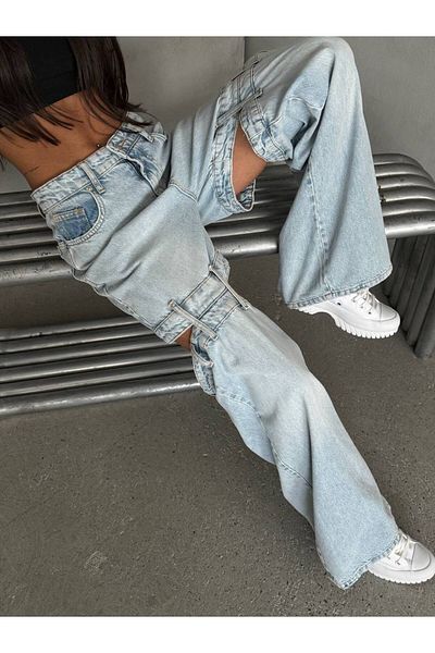 DENİKK TREND SPECIAL DESIGN ΠΛΑΤΗ ΠΟΔΙ PALAZZO JEAN ΤΕΝΙΝ ΠΑΝΤΕΛΟΝΙ ΛΕΠΤΟΜΕΡΕΙΑΣ