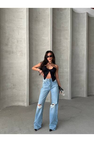 DENİKK TREND SPECIAL DESIGN ΠΛΑΤΗ ΠΟΔΙ PALAZZO JEAN ΤΕΝΙΝ ΠΑΝΤΕΛΟΝΙ ΛΕΠΤΟΜΕΡΕΙΑΣ