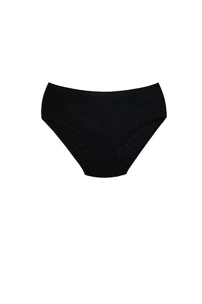 YILDIZ Cotton Heart Ribbed Bato Panties 6 Pack Black Star Kod3593