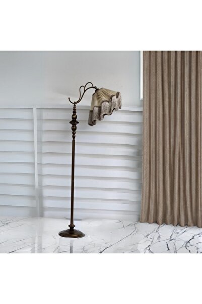 Genel Markalar Erva Lambader 170cm. BRONZ Ayak VİZON Rengi Şapka