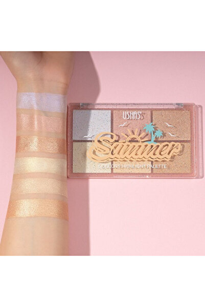 Ushas Highlighter palette, Ushas, Summer, 6 colors