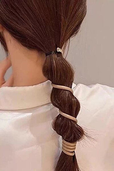 TakıDolabı مشبك حلزوني زنبركي مكون من قطعتين باللون البني