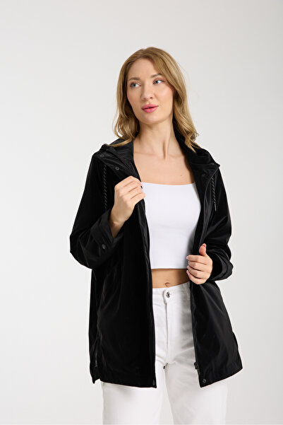 Wise Γυναικεία καμπαρντίνα με κουκούλα casual