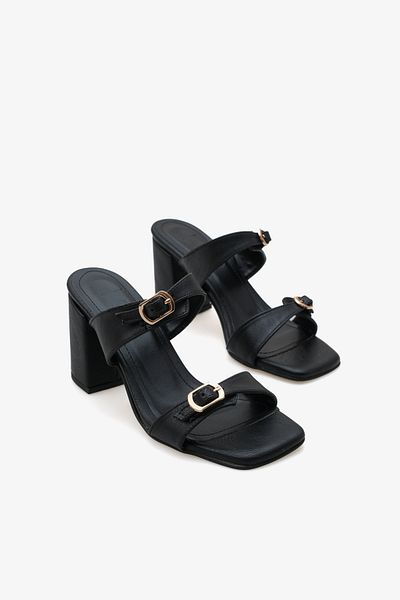 LOJO Women's Heeled Double Strap Daily Slippers Saiye