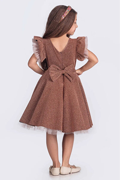 vestitino Kız Çocuk Abiye Elbise Tül Detaylı Simli