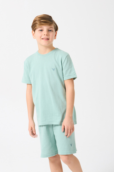 Nisrakids Boy's Top and Bottom Suit Knitwear Summer Crew Neck - Shorts - 100% Cotton