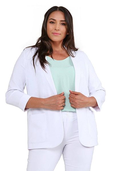 Hanezza Jachetă Blazer de damă| Alb| Dimensiune mare| 7 culori| Compatibil cu costum