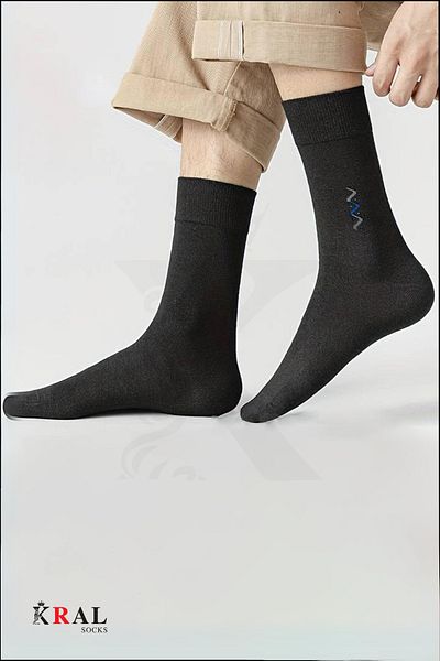 KRAL SOCKS Мъжки чорапи Класически дълги летни безшевни чорапи, 12 броя, в подаръчна кутия, премиум комплект