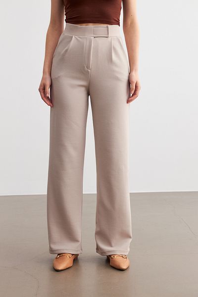 Trendseninle Γυναικείο Μπεζ Lycra Velcro Παντελόνι Palazzo