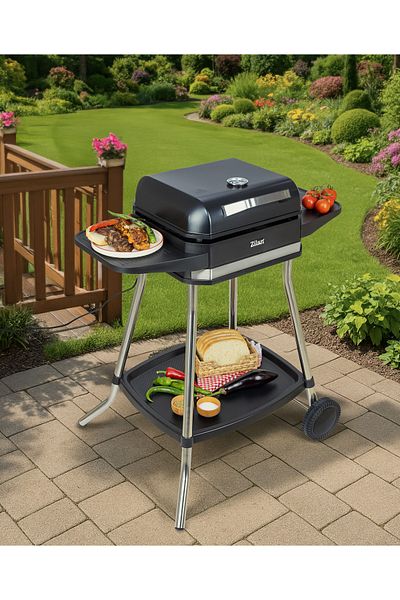 Zilan Zln2501 Electric Grill, 3050wthermostat, Aluminum Plate, Integrated Thermometer