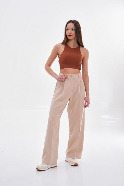 H&A İSTANBUL Women's New Season Pleated Fabric High Waist Palazzo Pants