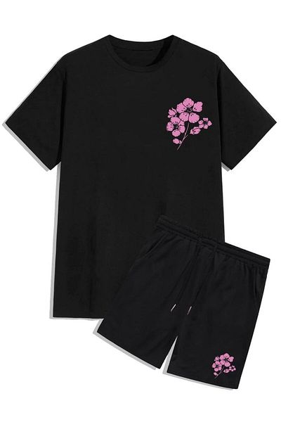 JANSO GROUP Women Printed Self Love Club Short Sleeve Tshirt-Shorts Set 2 Pcs Large Size Oversized