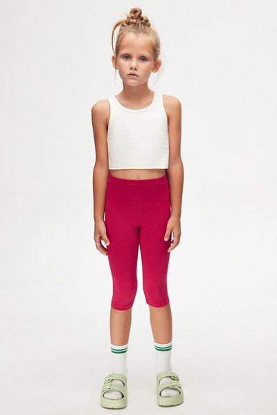 LOVETTI DarK Fuchsia Knee-length Leggings for Girls - Basic Model