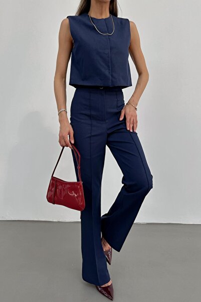 mylove بدلة مطاطية مع سترة باللون الأزرق الداكن