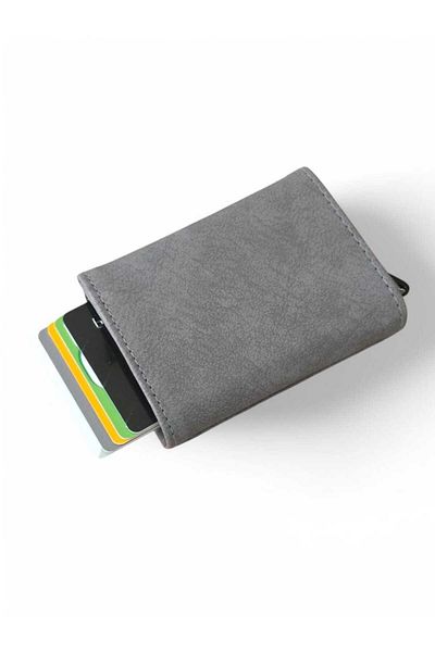 North Polo Club Men's Money Compartment Automatic Mechanism Leather Card Holder Wallet Portfolio