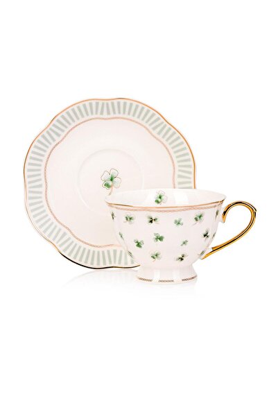 LC Waikiki Lcw Home Clover Printed 2-Person Porcelain Tea Cup Set 220 ml