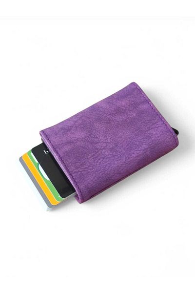 North Polo Club Men's Money Compartment Automatic Mechanism Leather Card Holder Wallet Portfolio