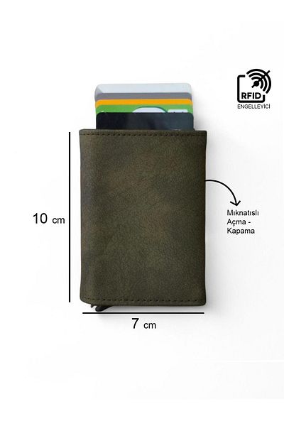North Polo Club Men's Money Compartment Automatic Mechanism Leather Card Holder Wallet Portfolio