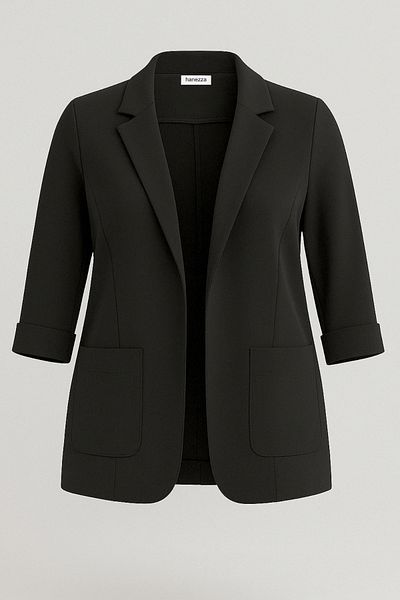 Hanezza Jachetă Blazer de damă| Negru| Dimensiune mare| 7 culori| Compatibil cu costum