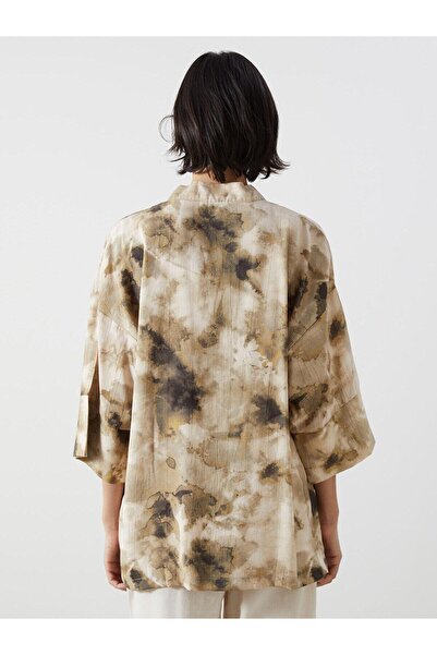 LC Waikiki Lcw Vision Shawl Collar Patterned Oversize Women's Kimono