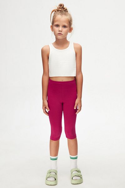 LOVETTI Girl's Plum Basic Knee-length Leggings Capri
