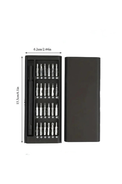 satior Kaliteli Kutulu 24 Parça Ergonomik Saatçi Bilgisayar Hassas Tornavida Seti