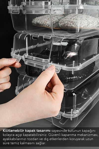Meleni Home 20Pcs Women's Shoe Box - Transparent Shoe Organizer Storage Box Organizer Travel Box