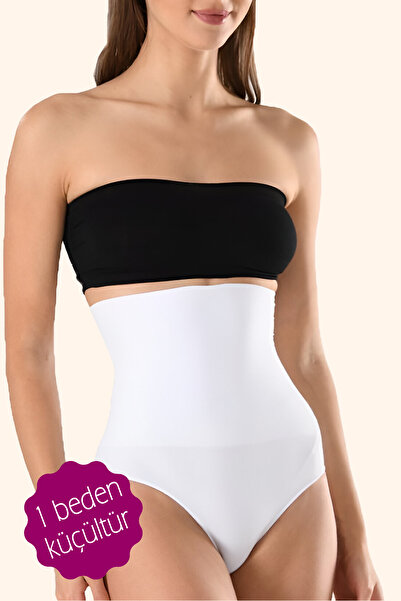 Jacarsman Women's Midriff Body White Panties Corset High Waist 1 Size Smaller