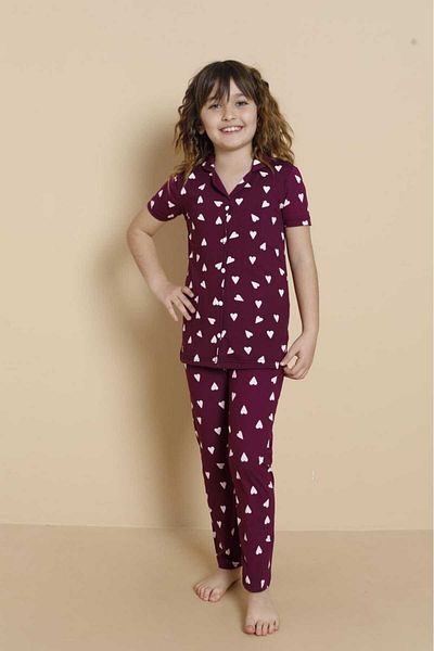 LİLA İÇ GİYİM SET DE Pijamale pentru copii cu nasturi MILAN