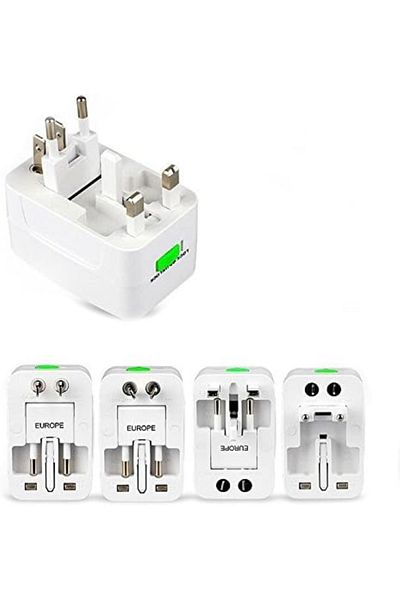 Terminatör Terminator Travel Adapter with Dual-USB Charging Ports (White)