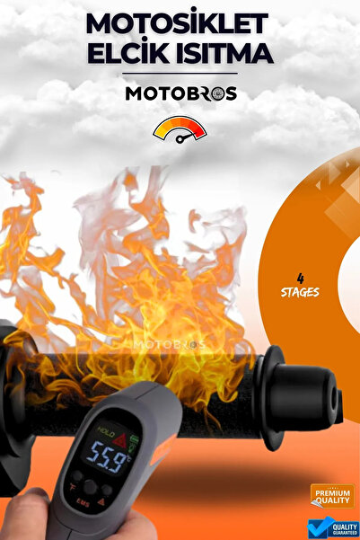 Motobros Motosiklet Isıtmalı Elcik Takımı 4 Kademeli ve Akım Korumalı UNIVERSAL