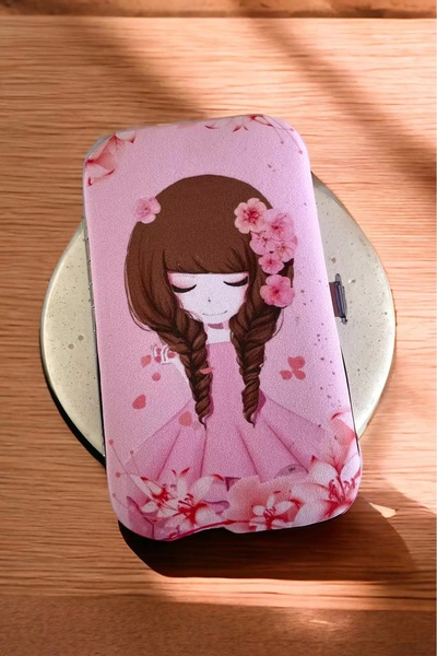 TakıDolabı مجموعة مانيكير مكونة من 8 قطع مع حقيبة وردية اللون فضية