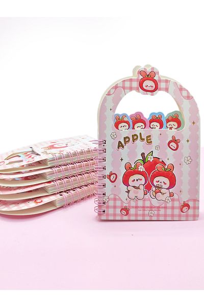 Limmy Blocnotes A6 cu semn de carte Apple Apple Rabbit (10x15 cm) - Sweet Rabbits