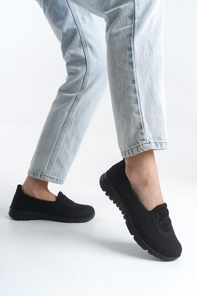 Rivetta Women's Black Lace-Up Orthopedic Sole Ballerina Casual Shoes