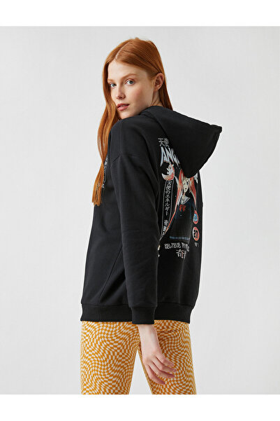 Koton Φούτερ με στάμπα με κουκούλα