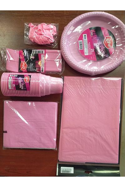 Party Country Economical Pink Concept Birthday Party Set for 25 People