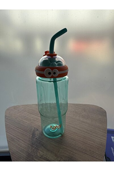 MİMOZA PARK 3-Piece Cute Straw Flask Plastic Bpa-Free (Large Size with Handle)