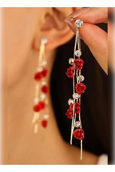 modares Fashion Flower Earrings - Luxurious Vintage Long Tassel and Drop Gift Giving