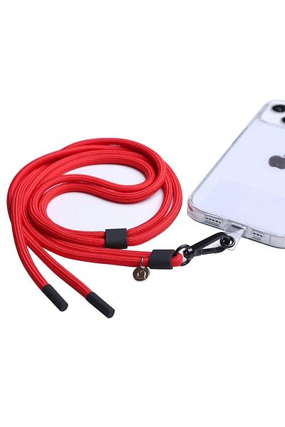 PROTECTION PRO QUIX - Mobile Smart Strap Red Lanyard With Black Metal Strap Lock