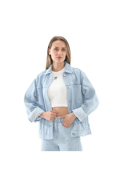 adidas Blue Denim Jaket - Women's Jacket for Jd4753-K P Ess Denim Jkt