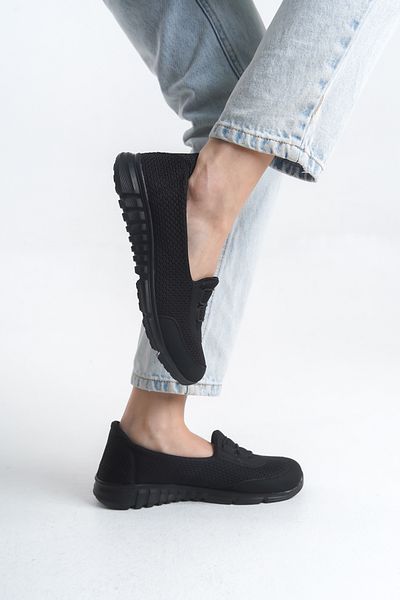 Rivetta Women's Black Lace-Up Orthopedic Sole Ballerina Casual Shoes