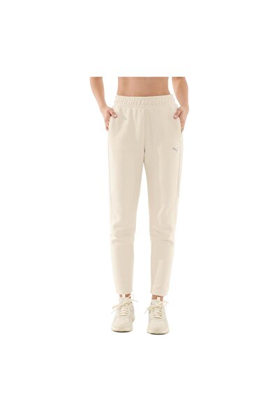 Puma 68505187 EVOSTRIPE Sweatpants Krem Lastikli Bel Regular Fit Düz Kadın Eşofman Altı