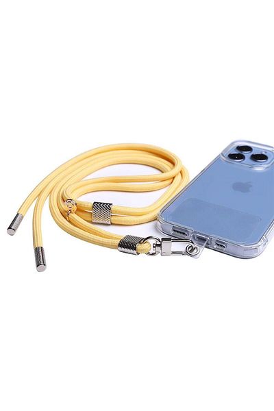 PROTECTION PRO QUIX - Mobile Smart Strap Yellow Lanyard With Silver Metal Strap Lock