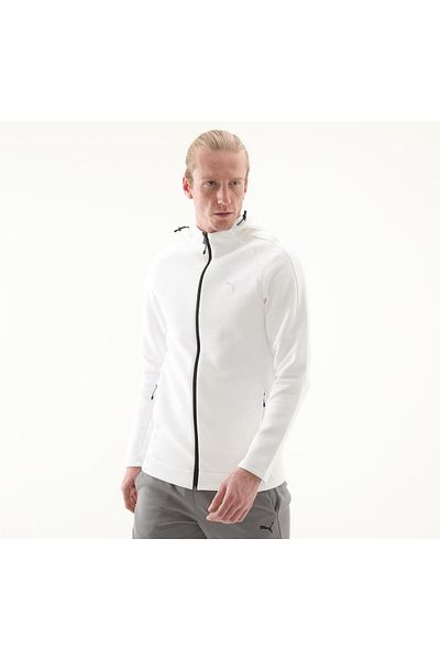 Puma 684613 -02 Jachetă pentru bărbați Puma Evostripe Full-Zip Hoodie, albă