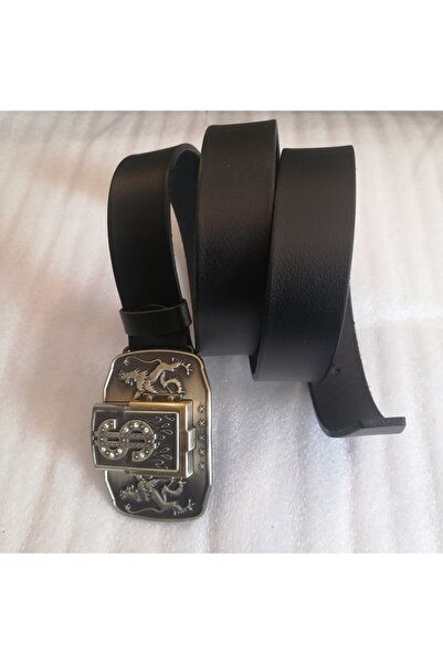 Butik Tülin Unisex otantik hakiki dana derisi siyah bronz çift aslanlı dolar ...