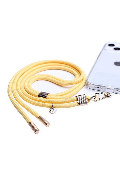 PROTECTION PRO QUIX - Mobile Smart Strap Yellow Lanyard With Gold Metal Strap Lock